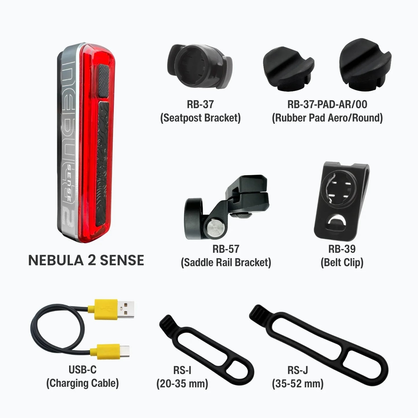 Moon Nebula 2 Sense 350 Lumens Bike Light (Brake Sensing)